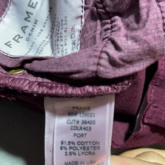🥰🥰Frame Denim Burgundy Distressed Skinny Jeans🥰🥰 - Picture 9 of 11
